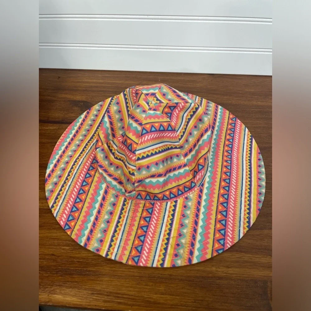 San Diego Hat Company Colorful Reversible Patterned Kids Sun Hat 5-7Y EUC